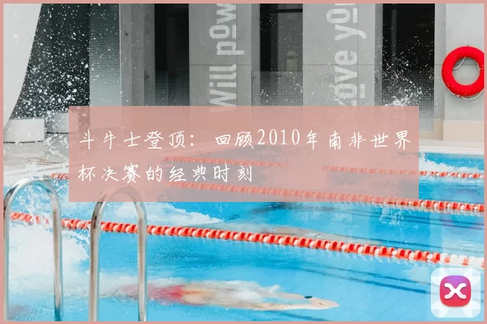 斗牛士登顶:回顾2010年南非世界杯决赛的经典时刻