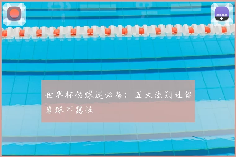 世界杯伪球迷必备:五大法则让你看球不露怯